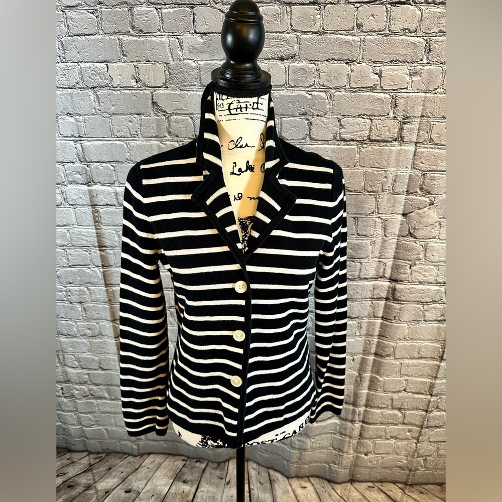Chaps Knit Blazer. NAVY BLUE. Size SMALL.